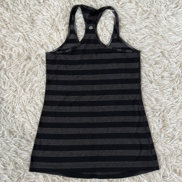 Lululemon Cool Racerback Black Black Micro Macro Stripe - Picture 2 of 6